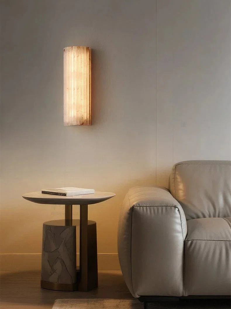 Fluted Marble Wall Sconce — Spanish Contemporary Style | CANNELURE™
