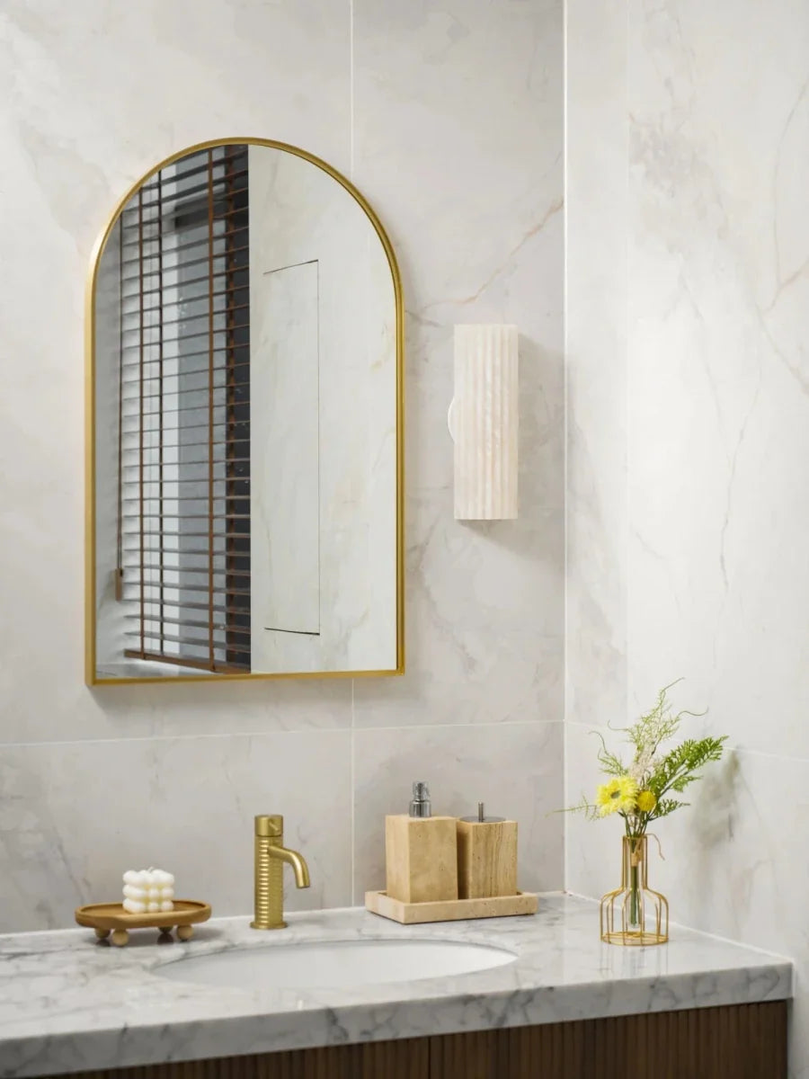 Fluted Marble Wall Sconce — Spanish Contemporary Style | CANNELURE™