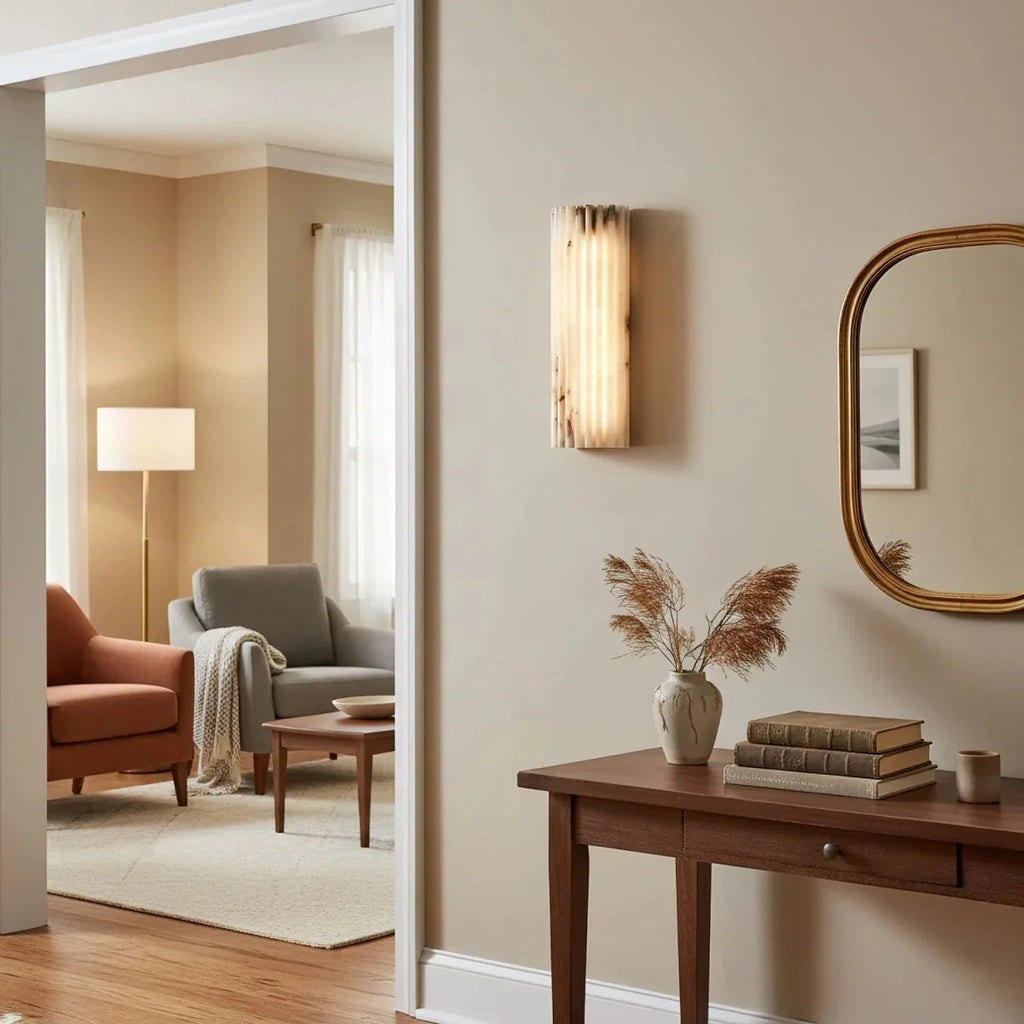 Fluted Marble Wall Sconce — Spanish Contemporary Style | CANNELURE™