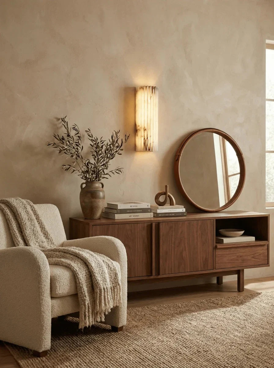 Fluted Marble Wall Sconce — Spanish Contemporary Style | CANNELURE™