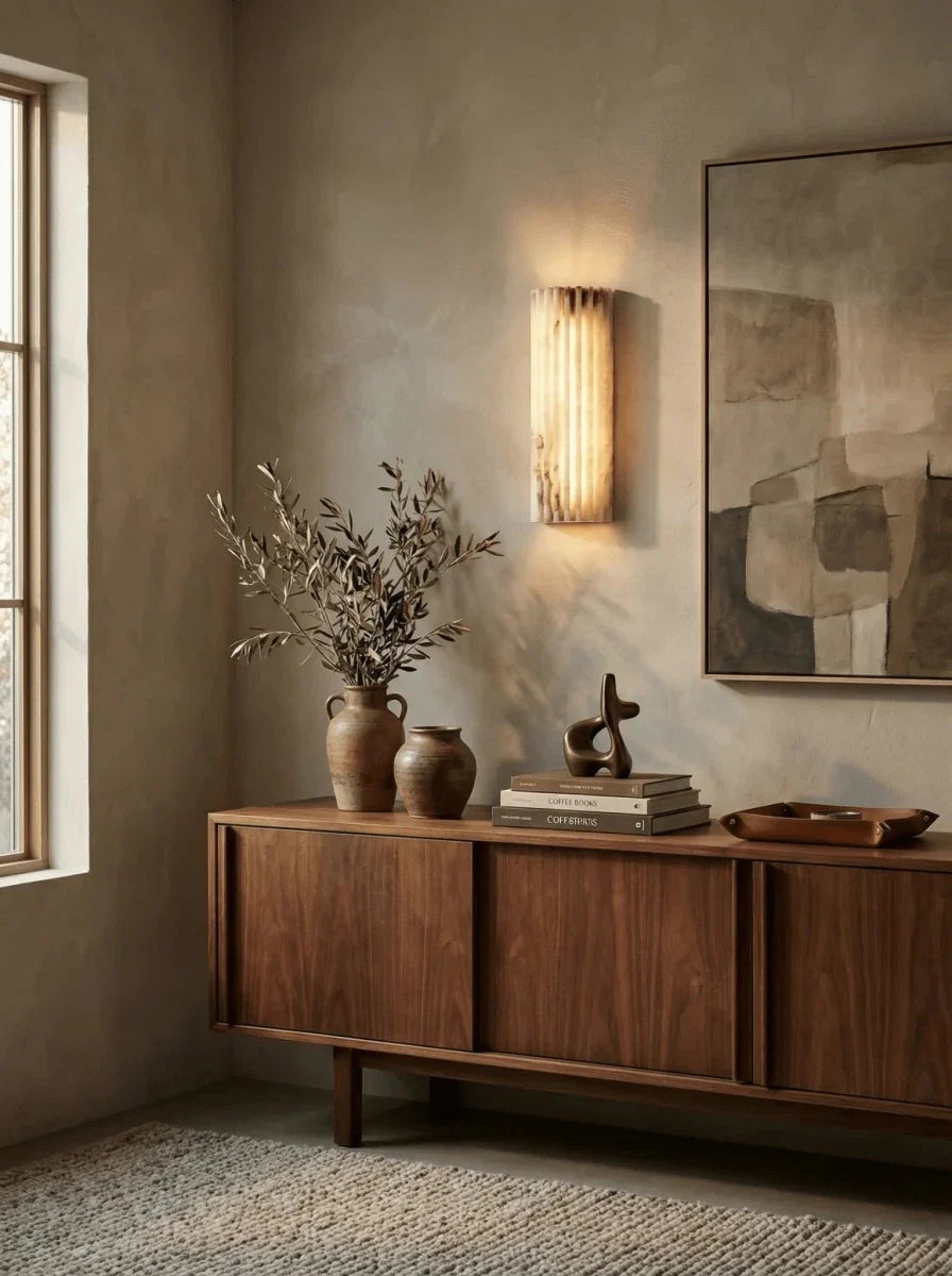 Fluted Marble Wall Sconce — Spanish Contemporary Style | CANNELURE™