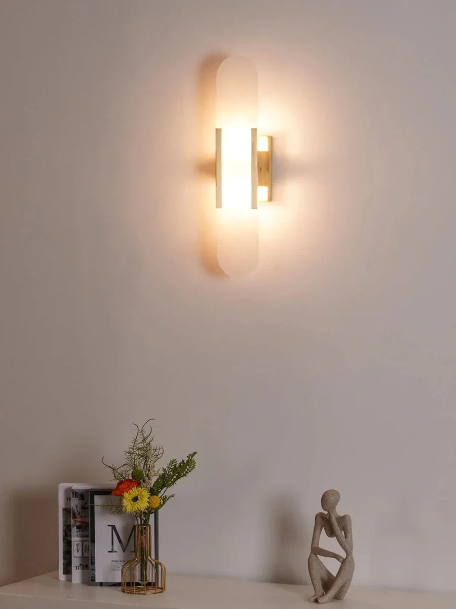 Alabaster-Effect Stone Wall Sconce — Nordic Style | ALBÂTRE™