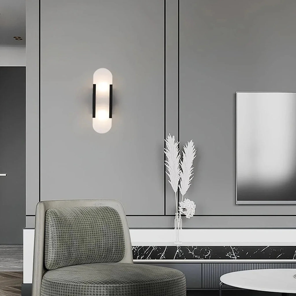 Alabaster-Effect Stone Wall Sconce — Nordic Style | ALBÂTRE™