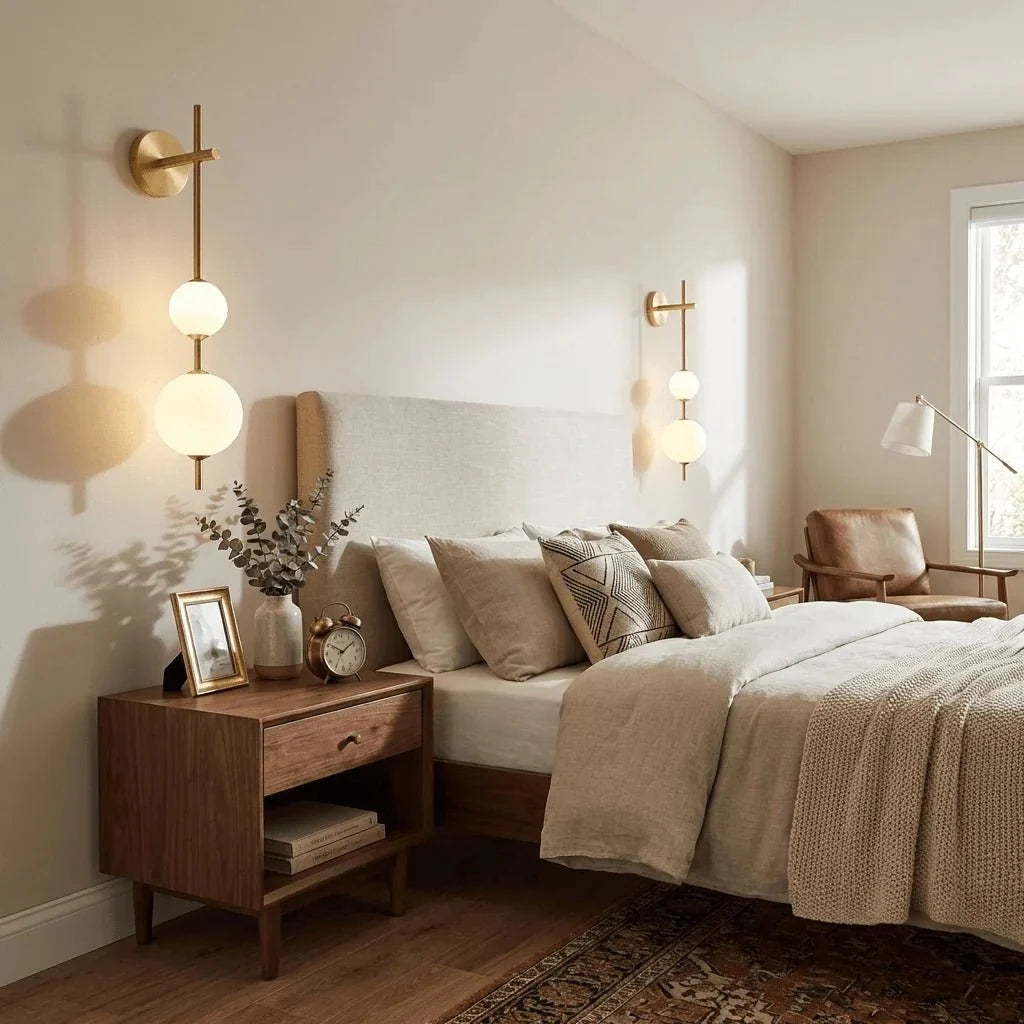 Triple Gold Sphere Wall Sconce — Art Deco Style | ORBE™