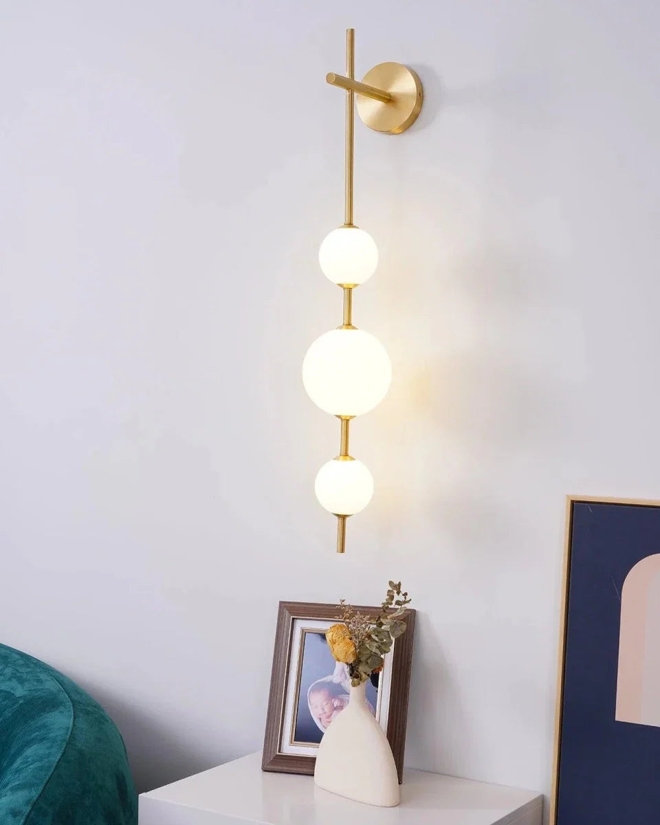 Triple Gold Sphere Wall Sconce — Art Deco Style | ORBE™