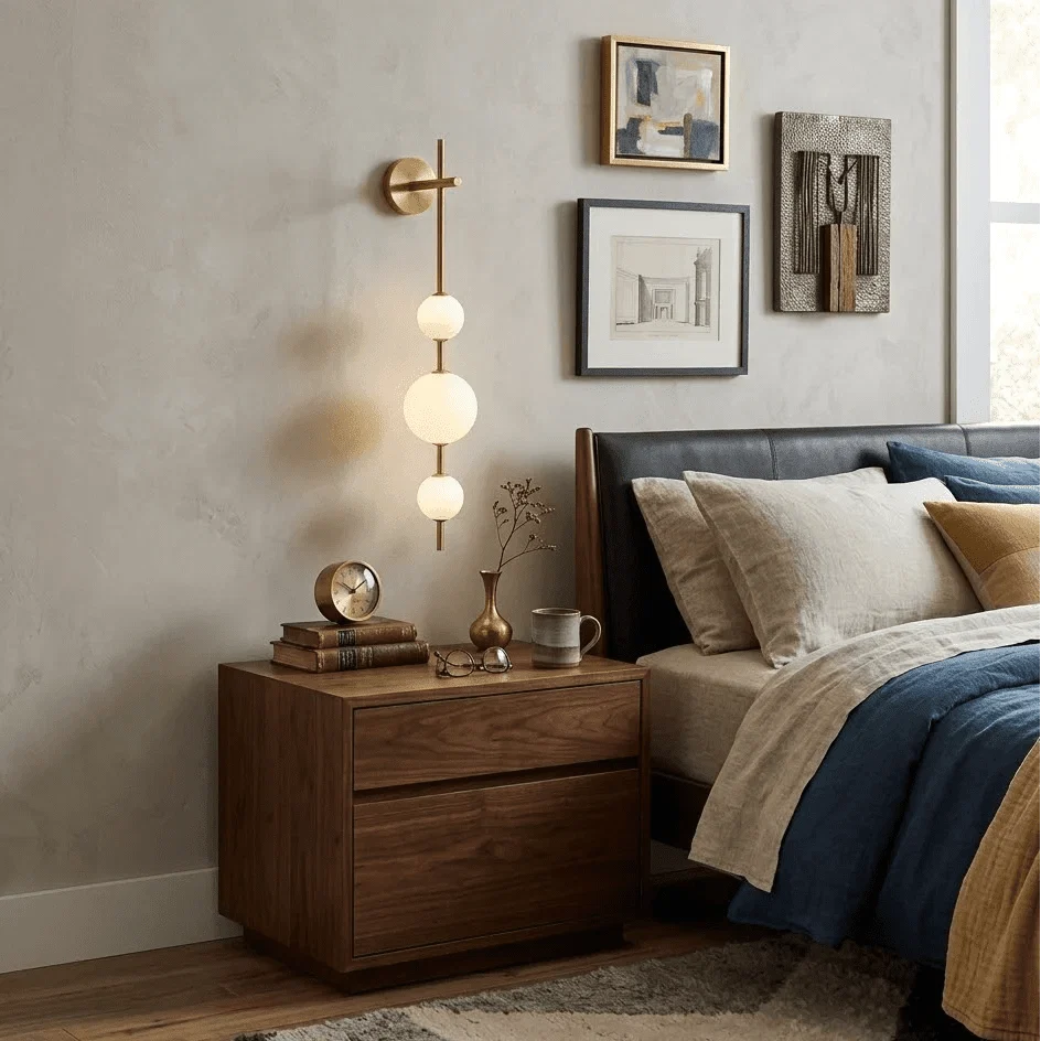 Triple Gold Sphere Wall Sconce — Art Deco Style | ORBE™