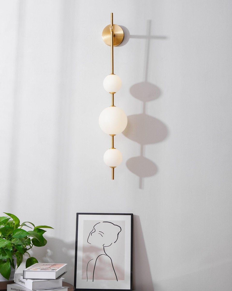 Triple Gold Sphere Wall Sconce — Art Deco Style | ORBE™