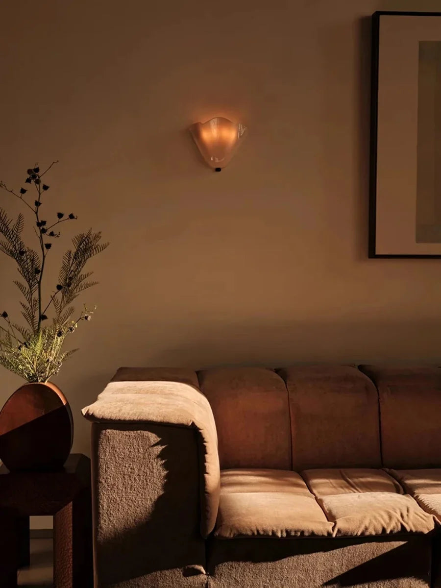Blown Glass Petal Wall Sconce — French Retro Style | PÉTALE™