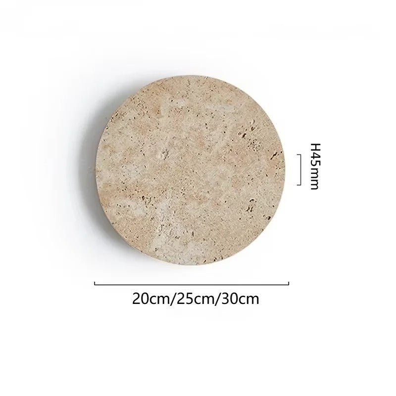 Natural Travertine Disc Wall Sconce — Wabi-Sabi Style | HALO™