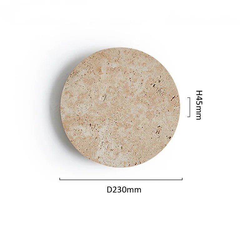 Natural Travertine Disc Wall Sconce — Wabi-Sabi Style | HALO™