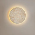 Natural Travertine Disc Wall Sconce — Wabi-Sabi Style | HALO™