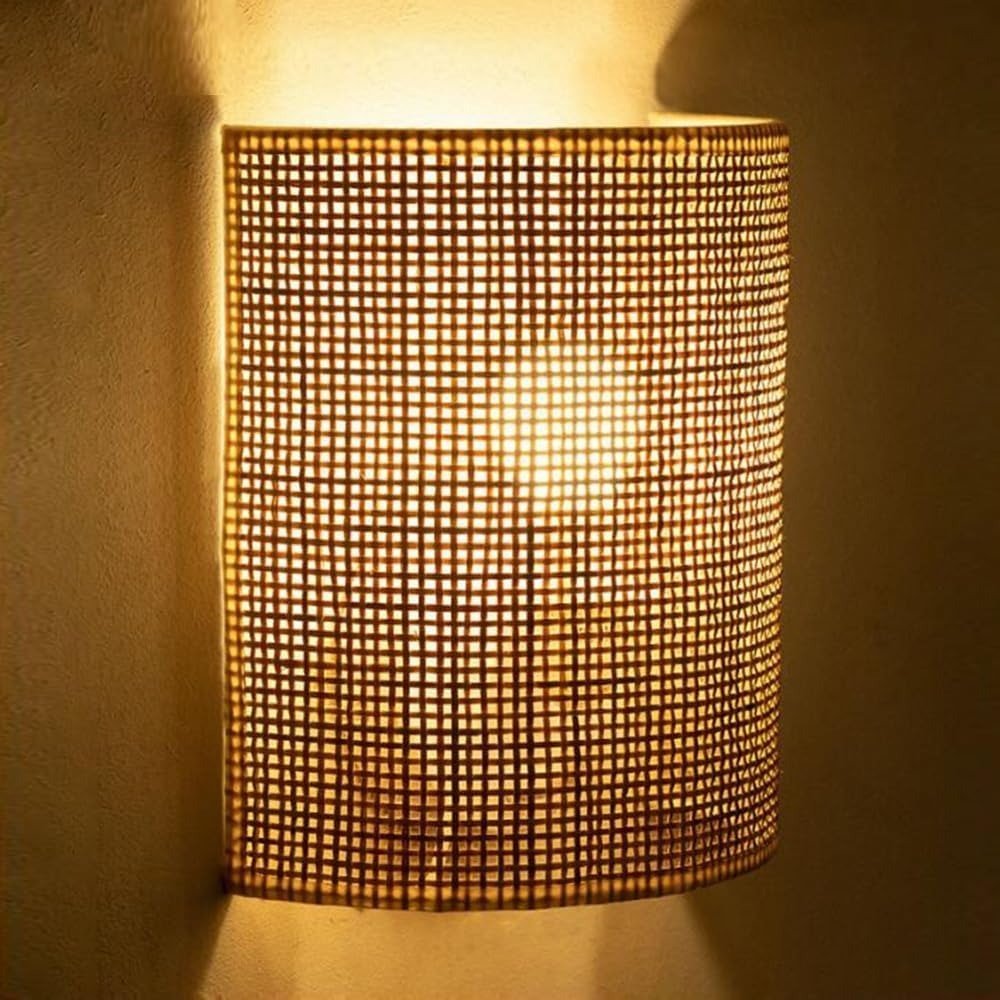 Hand-Woven Bamboo Wall Sconce — Japandi Natural Style | BAMB™