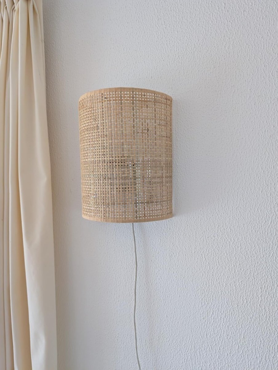 Hand-Woven Bamboo Wall Sconce — Japandi Natural Style | BAMB™