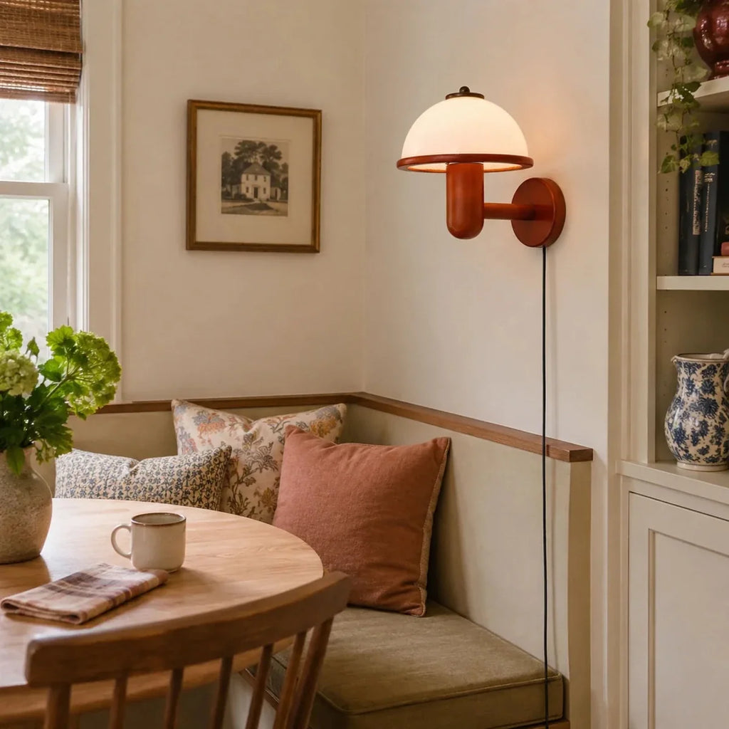 Dark Oak Wood Wall Sconce — Medieval Retro Bedside Style | AUBERGE™