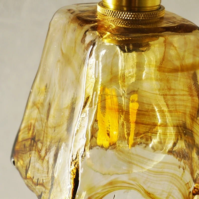 Brass & Amber Blown Glass Wall Sconce — Japandi Style | KOYO™