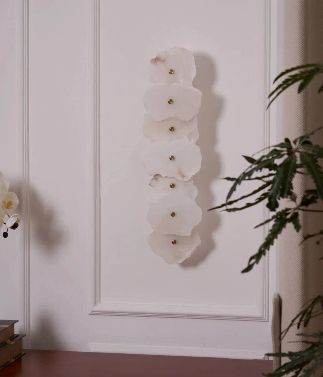 Natural Marble Pebble Wall Sconce — Sculptural Nordic Style | ROCAILLE™
