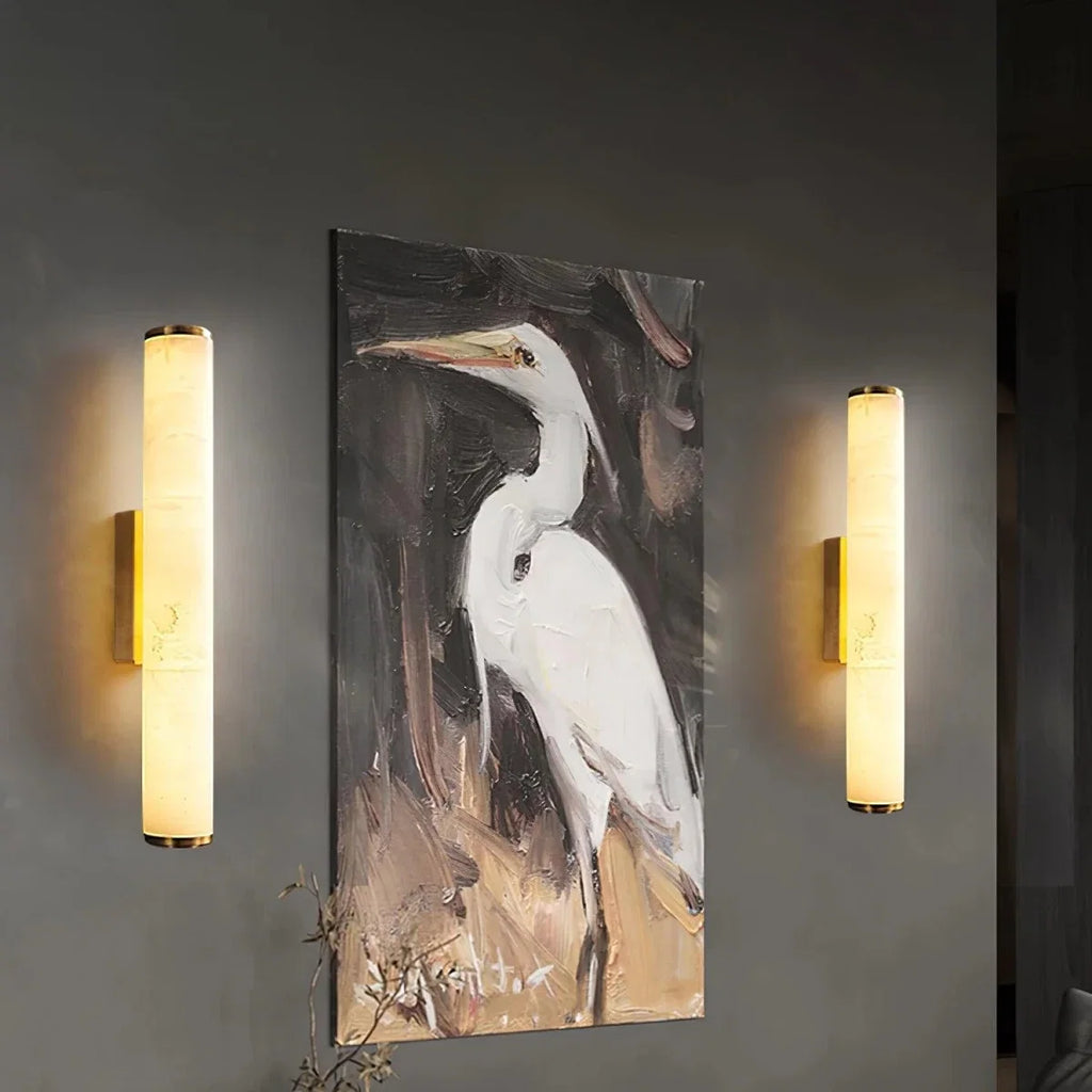 Faux-Marble Bar Wall Sconce — Modern Neutral Copper Style | CALCAIRE™