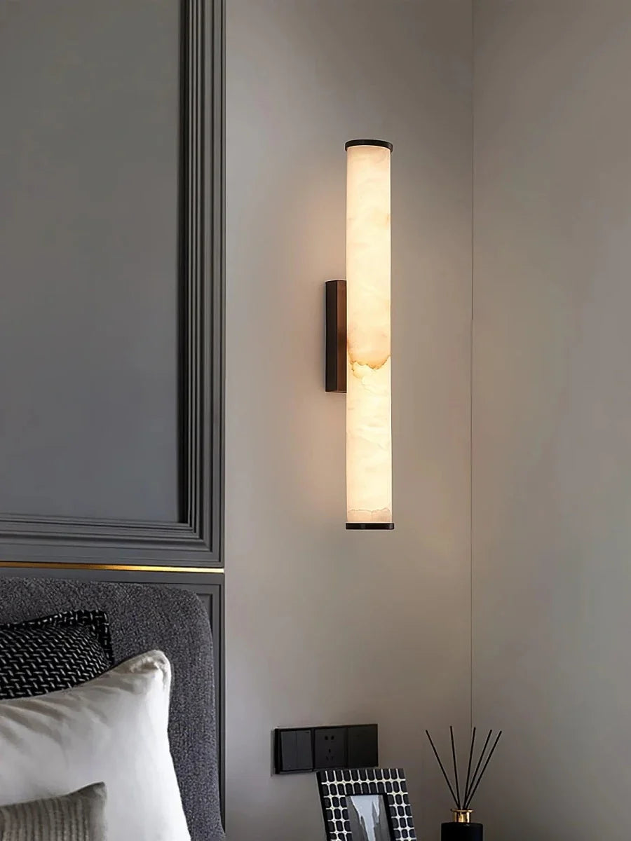 Faux-Marble Bar Wall Sconce — Modern Neutral Copper Style | CALCAIRE™