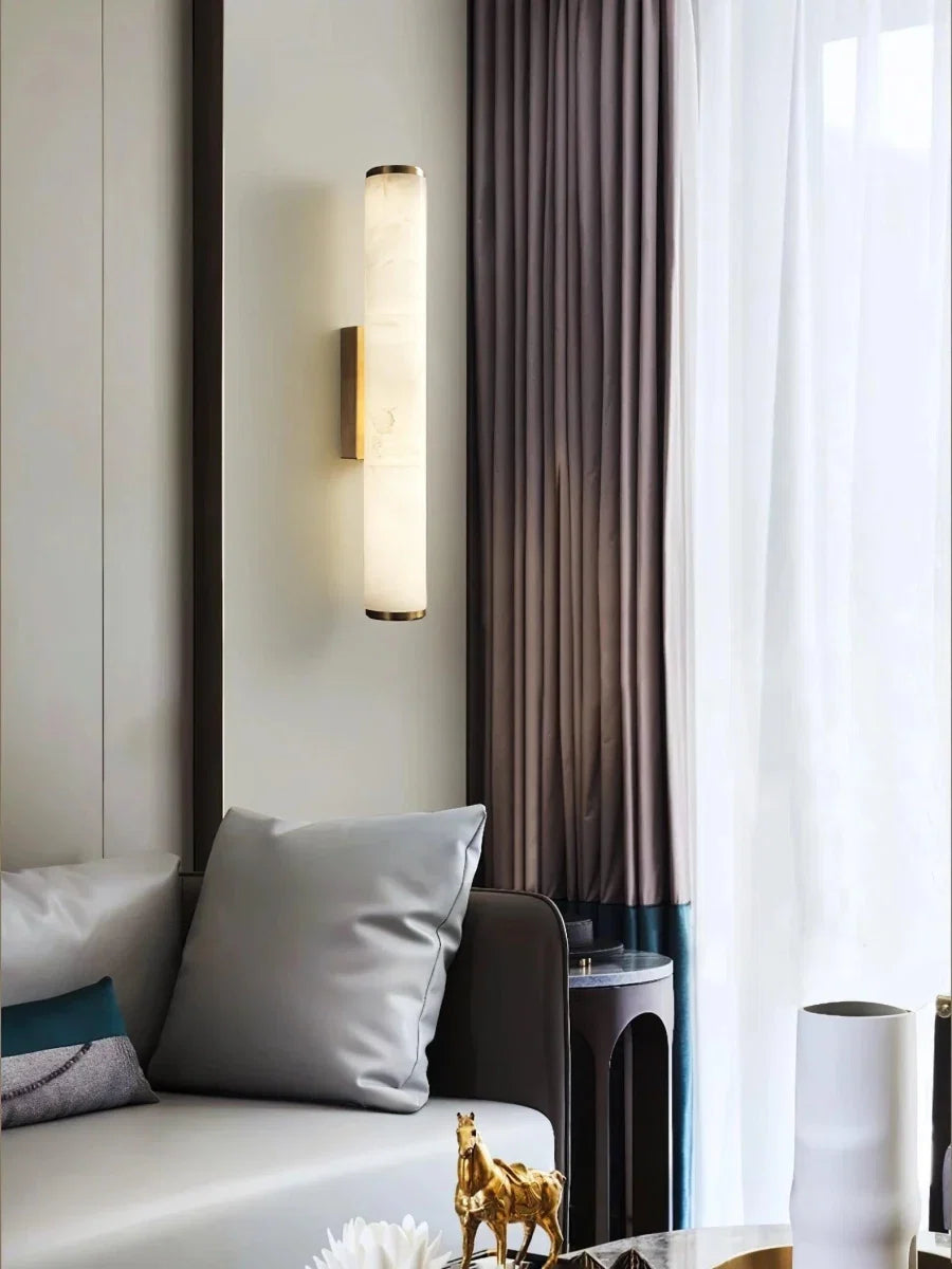 Faux-Marble Bar Wall Sconce — Modern Neutral Copper Style | CALCAIRE™