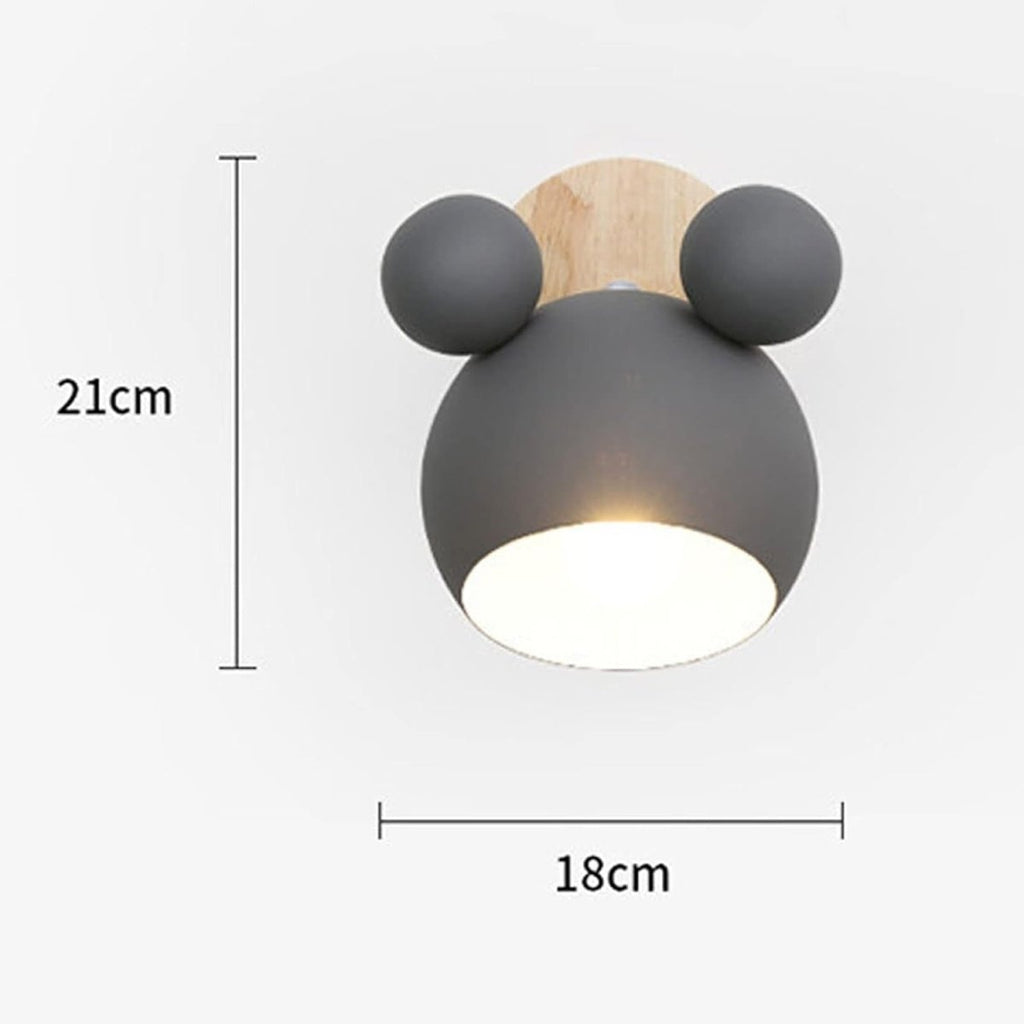 Playful Bear Wall Sconce — Wood & Metal Kids Style | MALO™