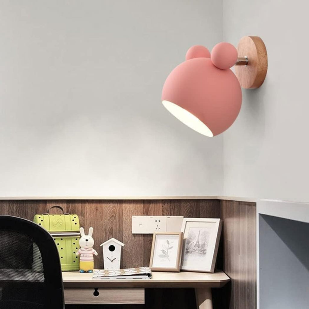 Playful Bear Wall Sconce — Wood & Metal Kids Style | MALO™