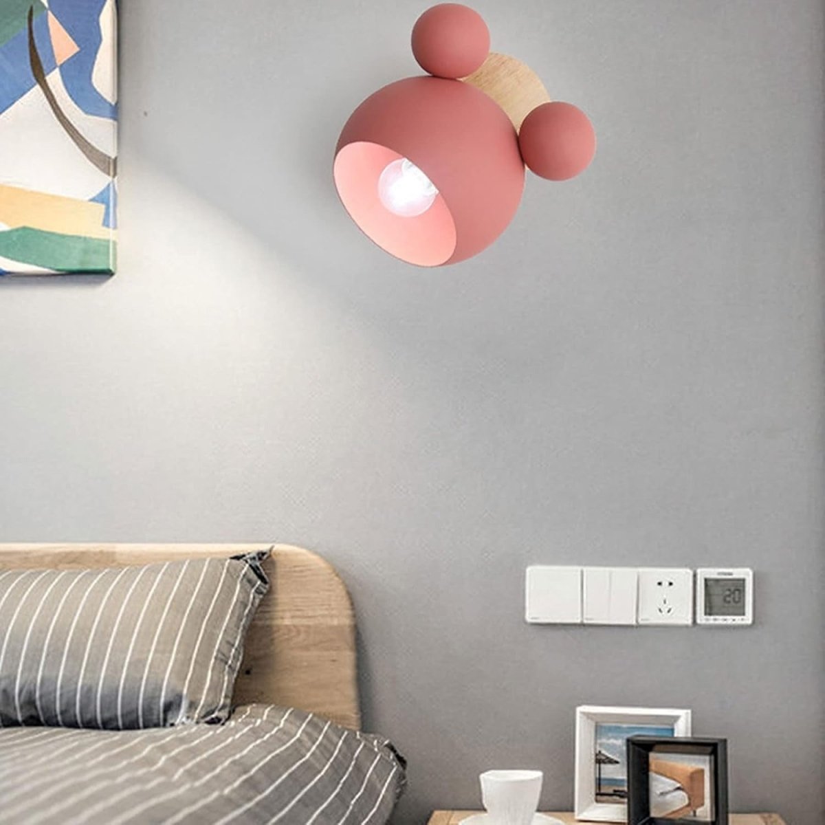 Playful Bear Wall Sconce — Wood & Metal Kids Style | MALO™