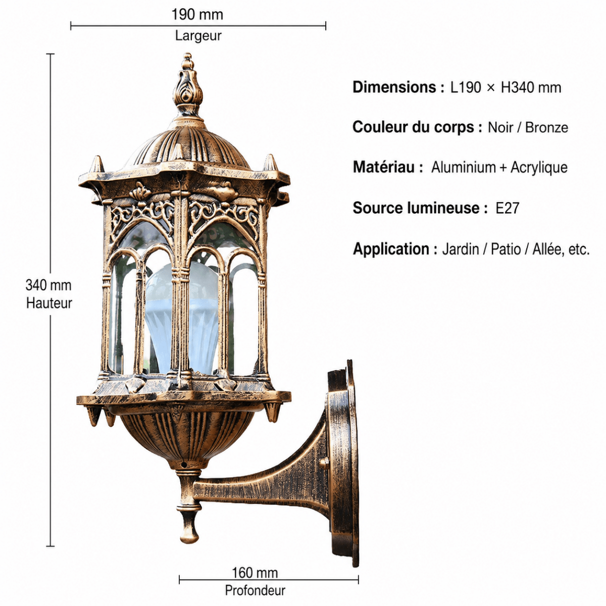 Retro Waterproof Lantern Wall Sconce — Rust-Proof Aluminum Style | LANTERNA™