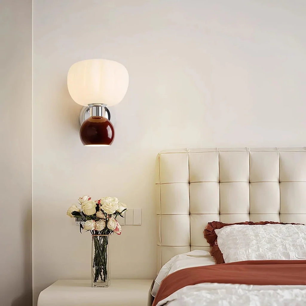 Pumpkin-Shaped Resin Wall Sconce — Playful Modern Bedside Style | CITROUILLE™