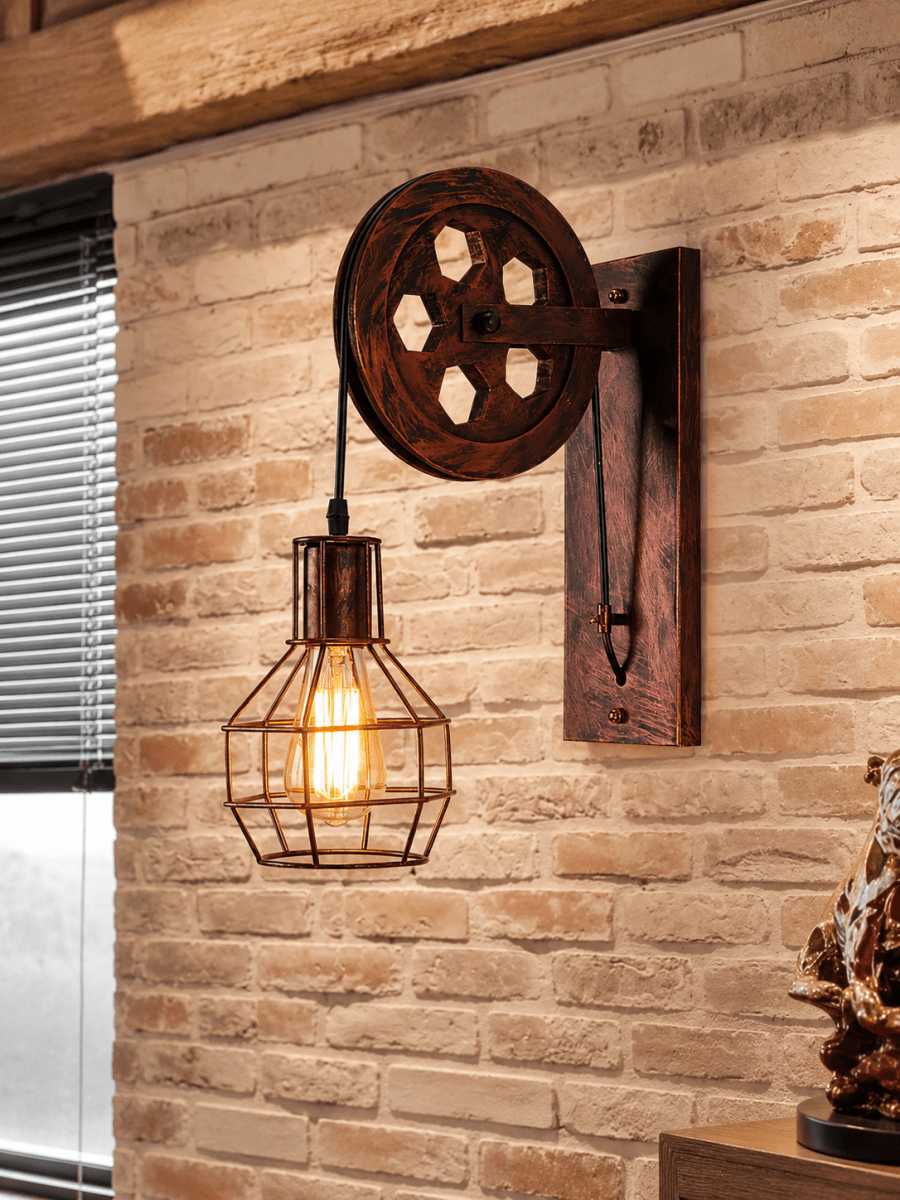 Industrial Pulley Wall Sconce — American Workshop Style | POULIE™