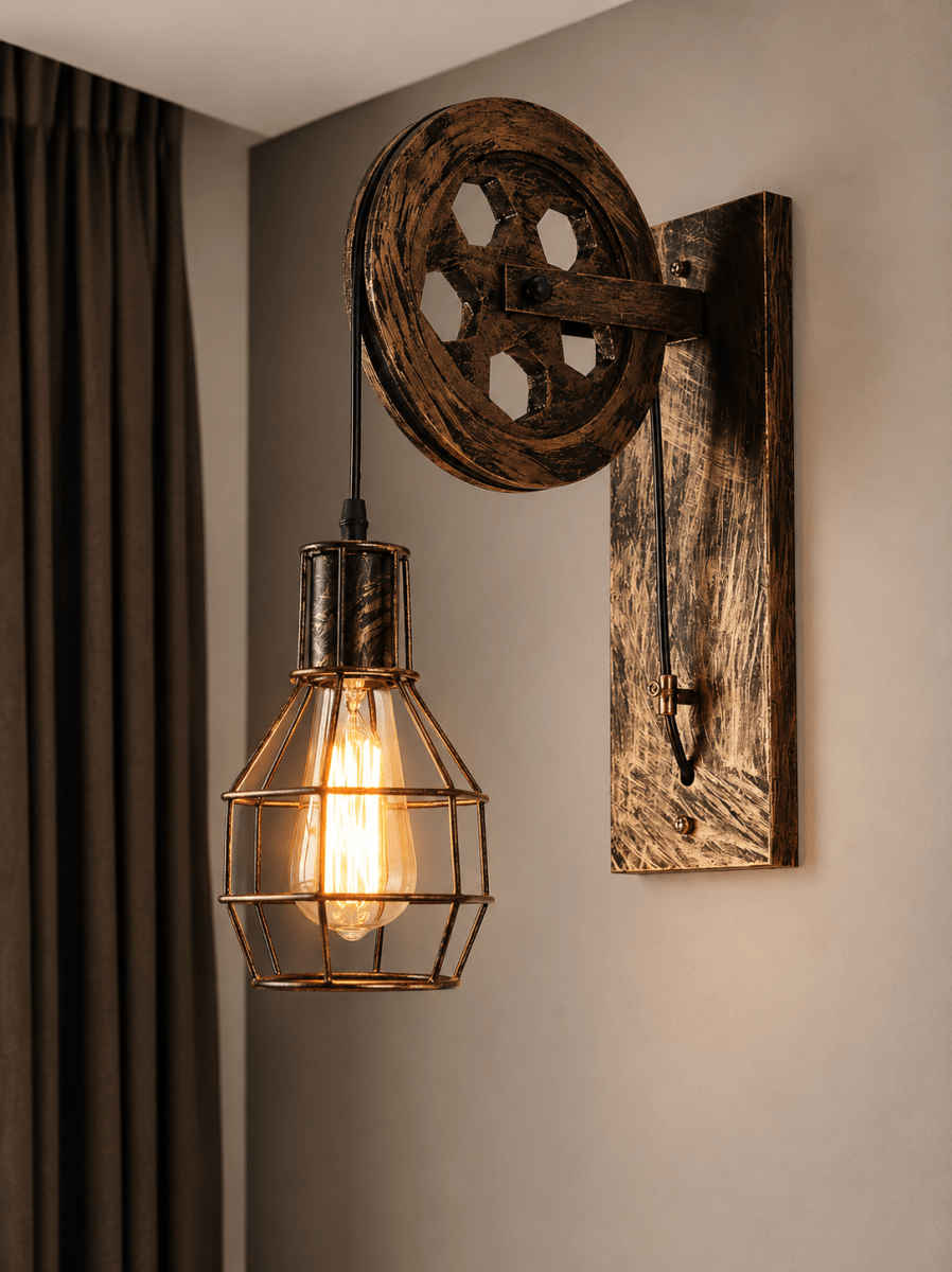 Industrial Pulley Wall Sconce — American Workshop Style | POULIE™
