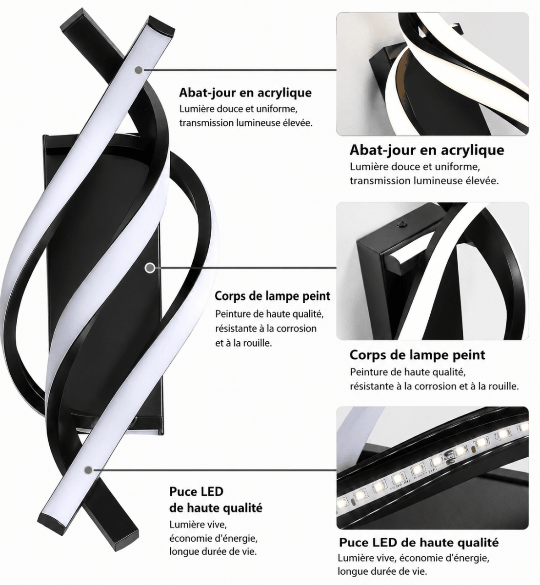 Spiral LED Wall Sconce — Adjustable Tricolor Style | SPIRA™