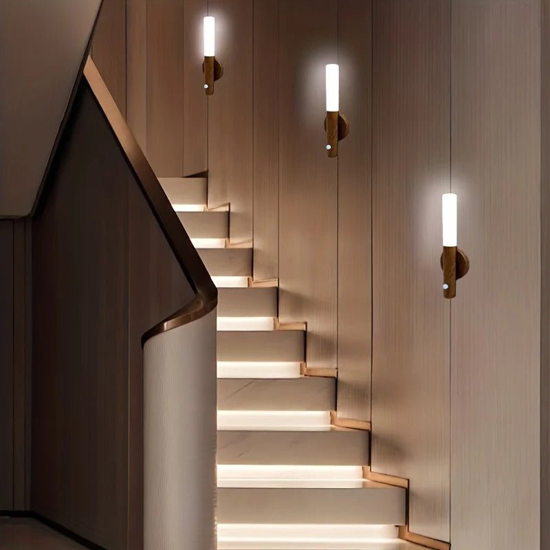 Rechargeable Wood Wall Sconce with Motion Sensor — Magnetic Style | SENSO™