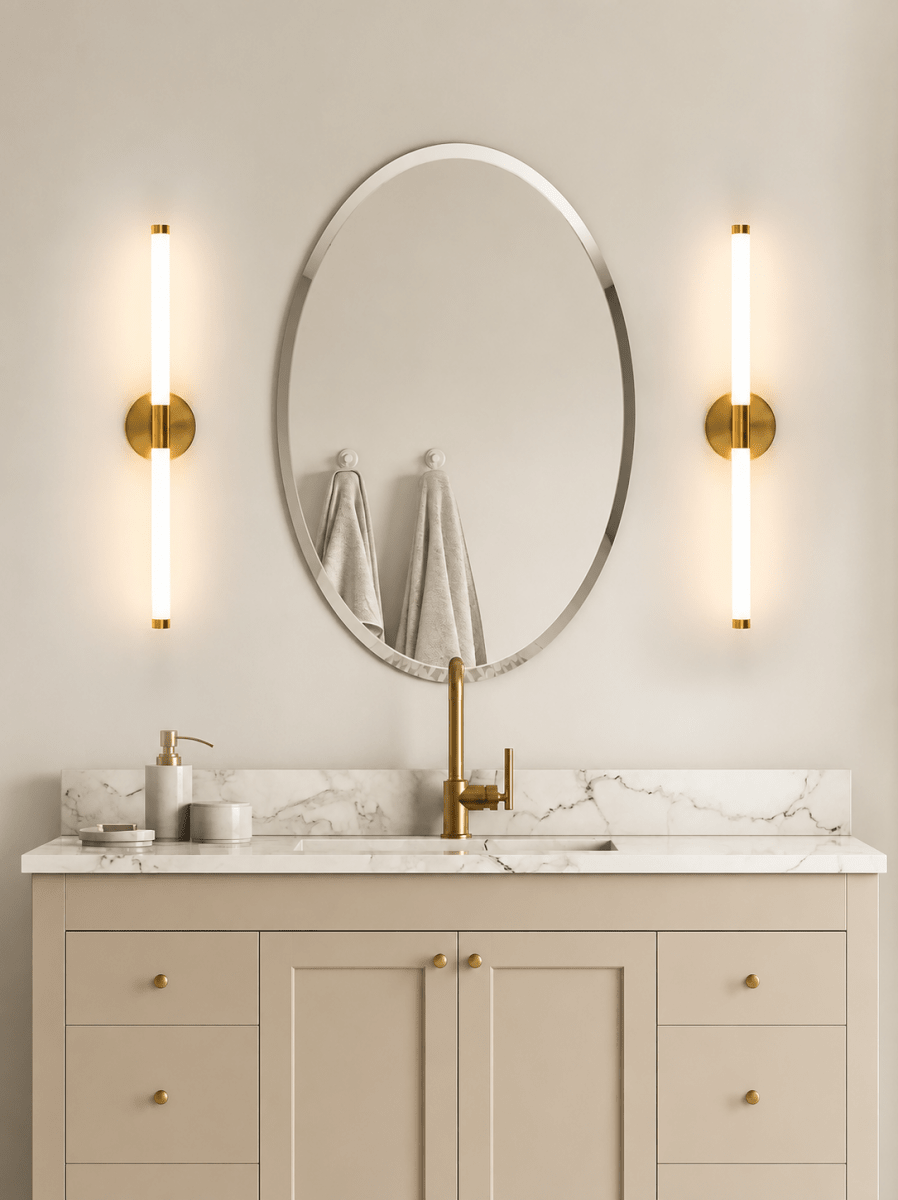 Linear Gold-Tipped LED Wall Sconce — Modern Double Diffusion Style | AXIS™