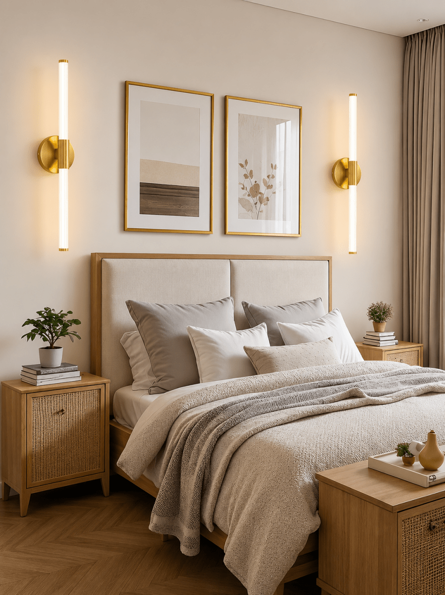 Linear Gold-Tipped LED Wall Sconce — Modern Double Diffusion Style | AXIS™