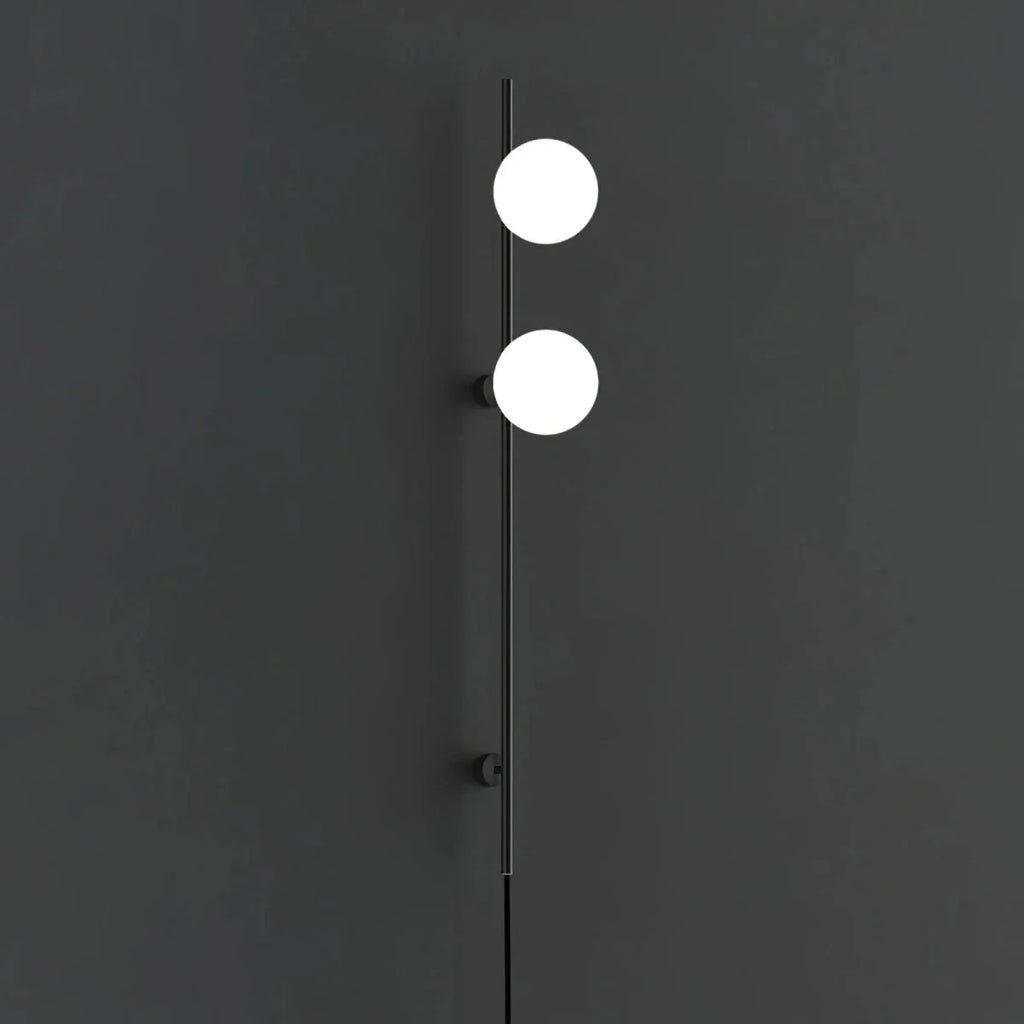 Long Rod & Glass Globe Wall Sconce — Art Deco Style | BÂTON™