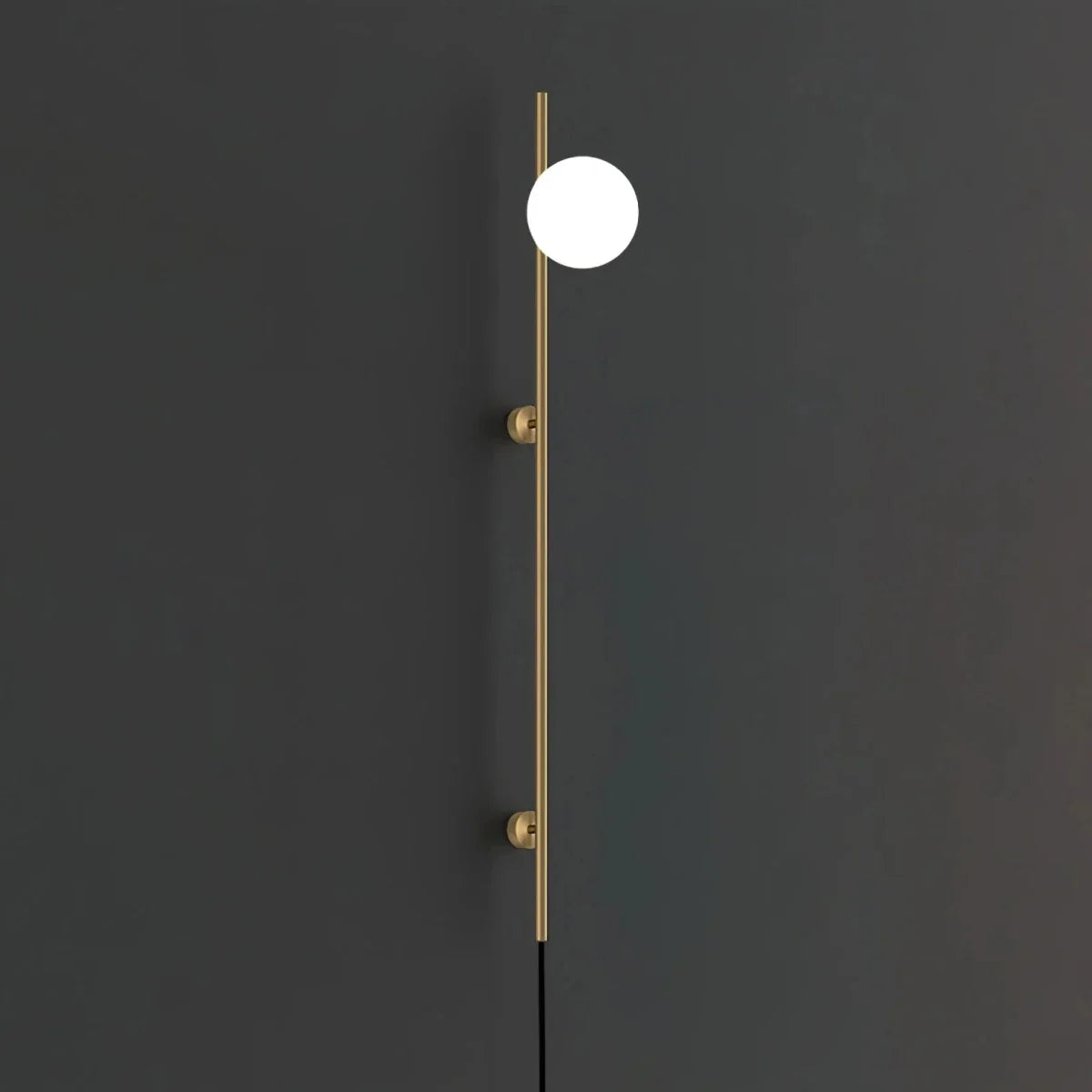 Long Rod & Glass Globe Wall Sconce — Art Deco Style | BÂTON™