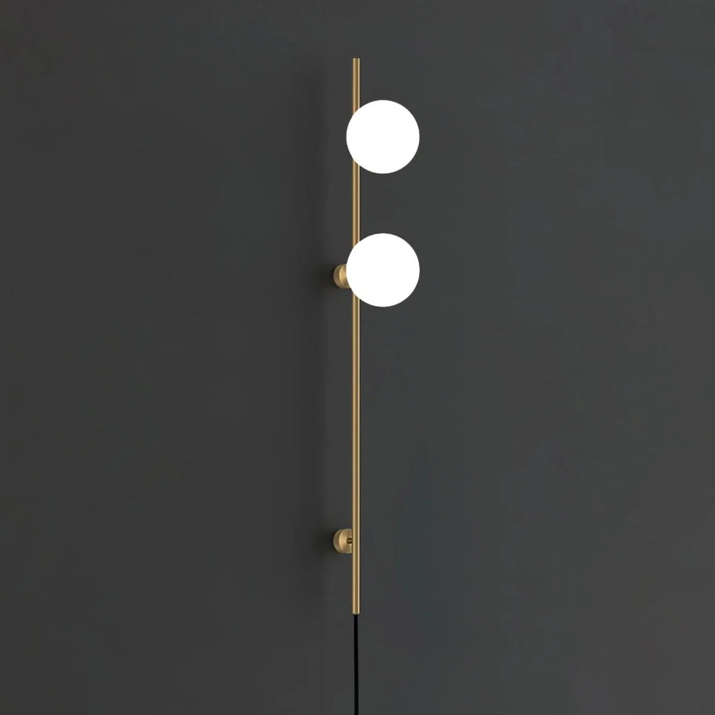 Long Rod & Glass Globe Wall Sconce — Art Deco Style | BÂTON™