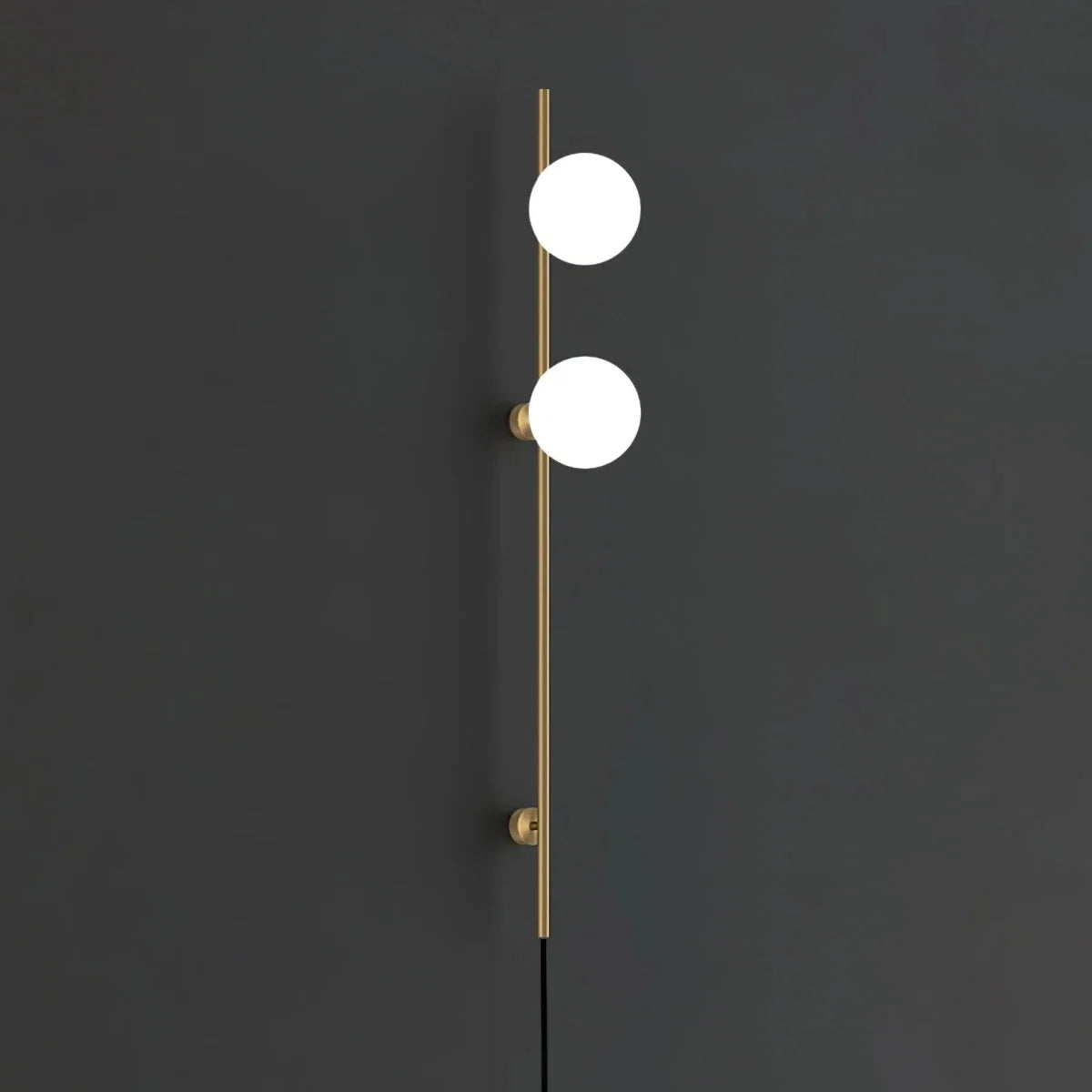 Long Rod & Glass Globe Wall Sconce — Art Deco Style | BÂTON™