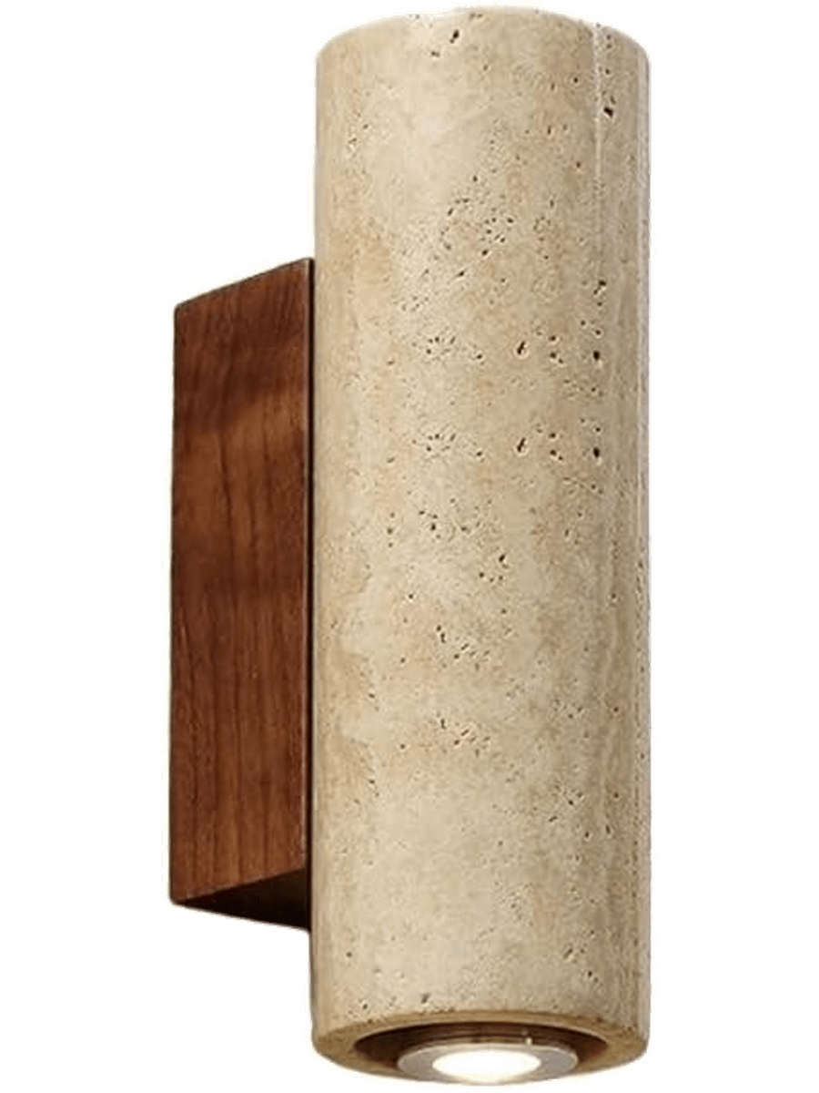 Yellow Marble Wabi-Sabi Wall Sconce — Japanese Travertine Style | SATORI™