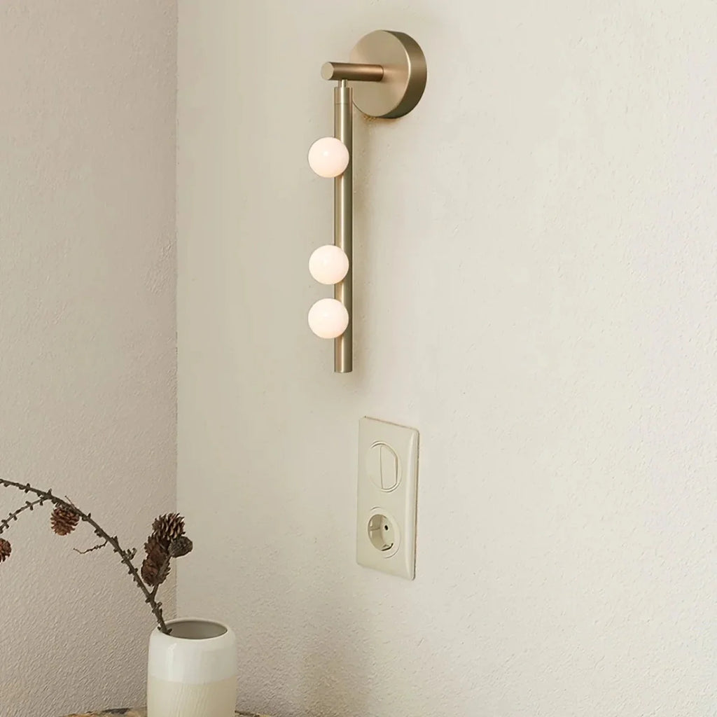 3-Globe Vertical Mirror Wall Sconce — Industrial Contemporary Style | COLLIER™