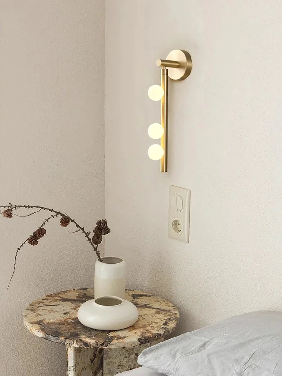 3-Globe Vertical Mirror Wall Sconce — Industrial Contemporary Style | COLLIER™