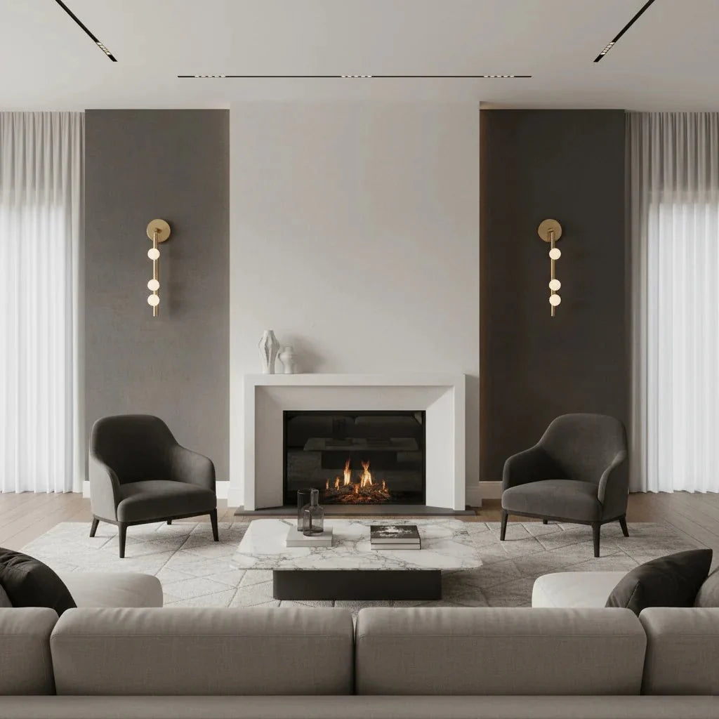 3-Globe Vertical Mirror Wall Sconce — Industrial Contemporary Style | COLLIER™