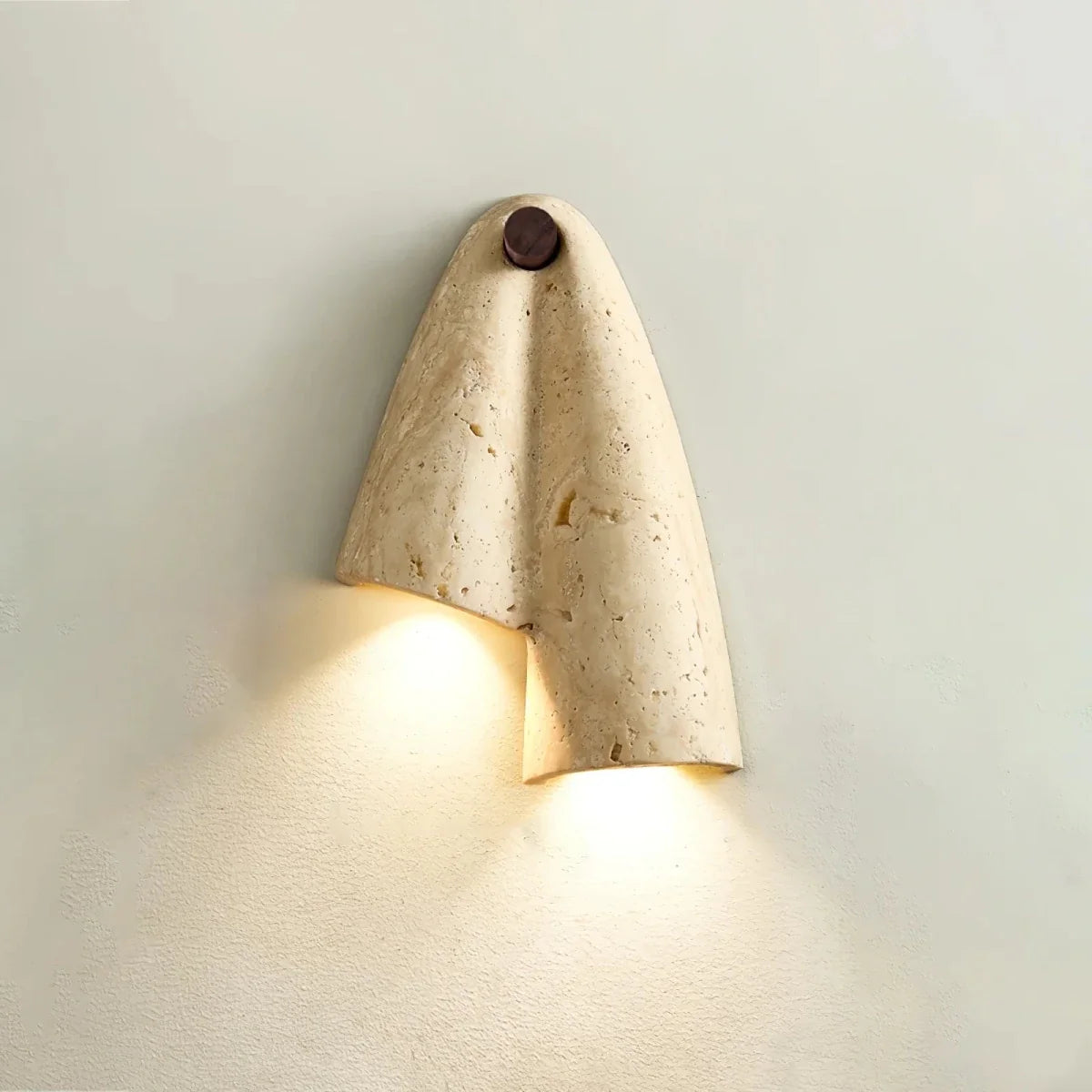 Asymmetric Stone & Wood Wall Sconce — Wabi-Sabi Retro Style | FALAISE™