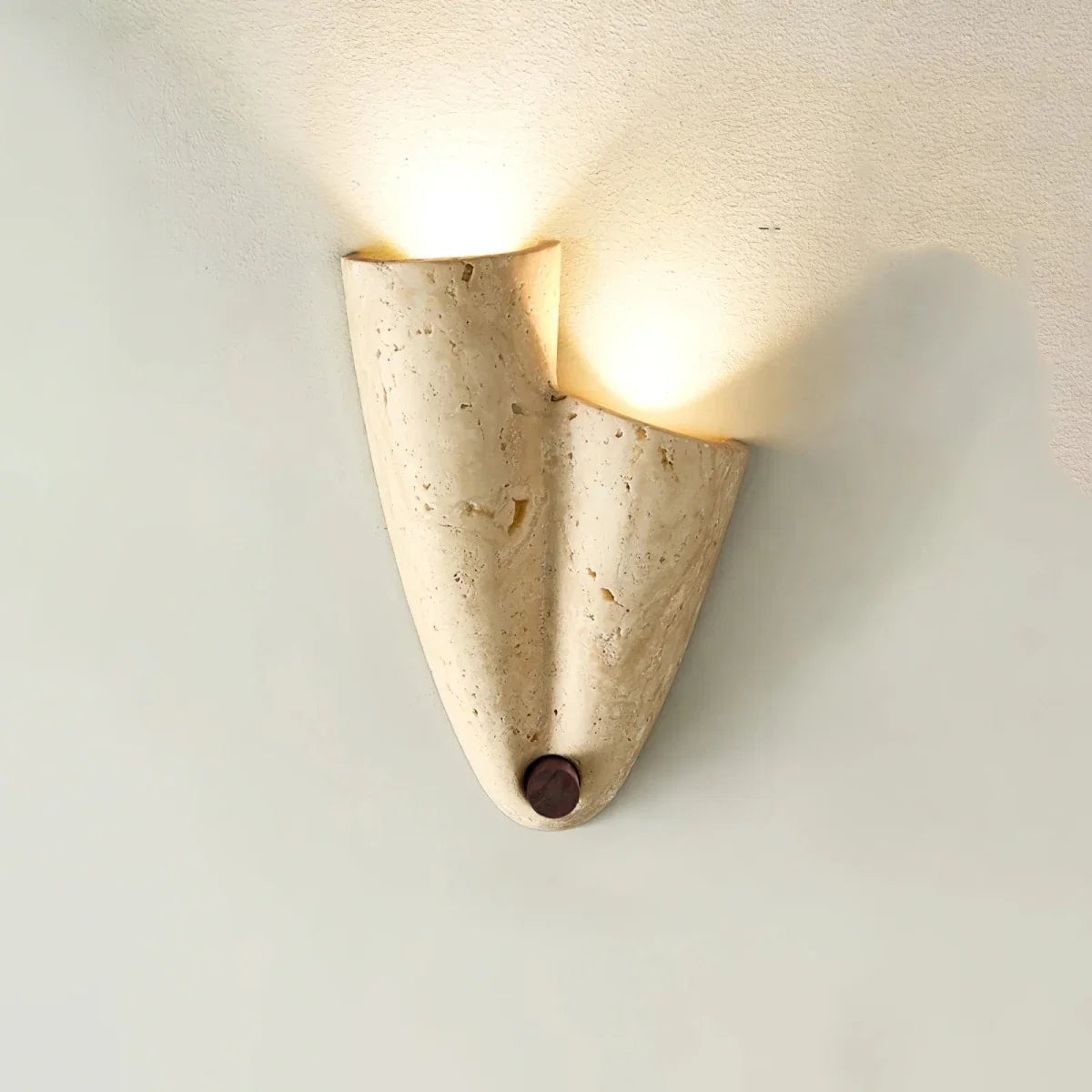 Asymmetric Stone & Wood Wall Sconce — Wabi-Sabi Retro Style | FALAISE™