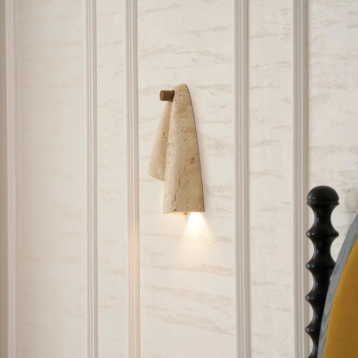 Asymmetric Stone & Wood Wall Sconce — Wabi-Sabi Retro Style | FALAISE™