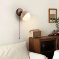 Stone & Solid Wood Adjustable Wall Sconce — Japanese Wabi-Sabi Bedside Style | GROTTE™