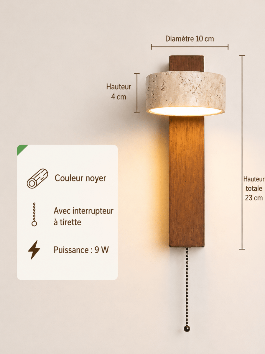 Stone & Wood Column Wall Sconce — Japanese Zen Style | STELE™