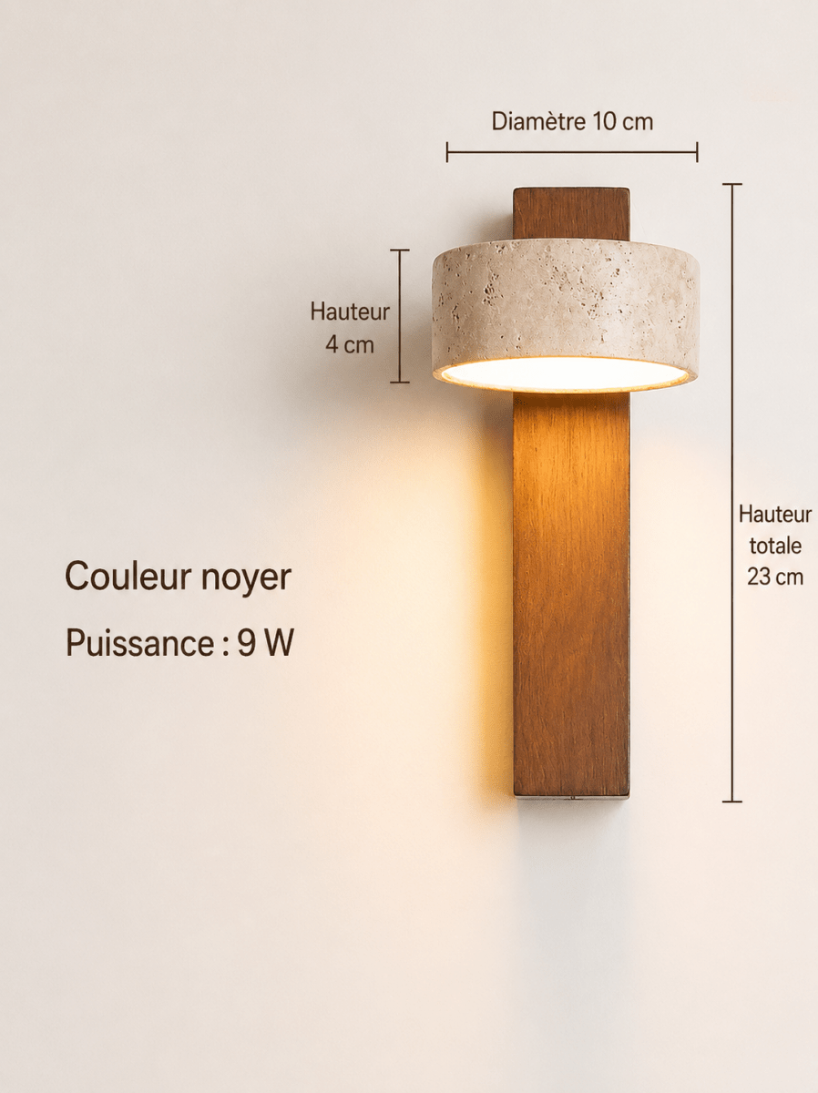 Stone & Wood Column Wall Sconce — Japanese Zen Style | STELE™