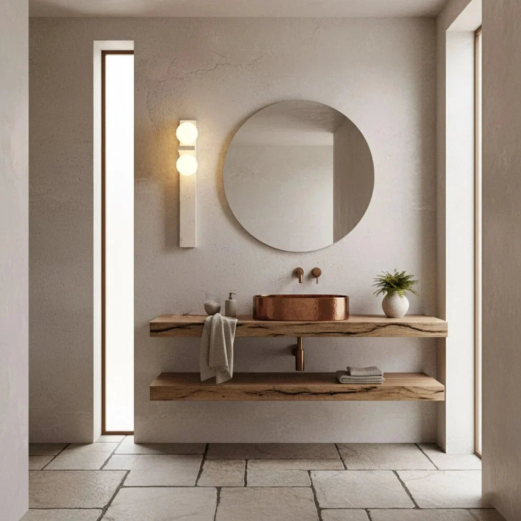 Long Natural Stone Wall Sconce — Wabi-Sabi Retro Style | STALACTITE™