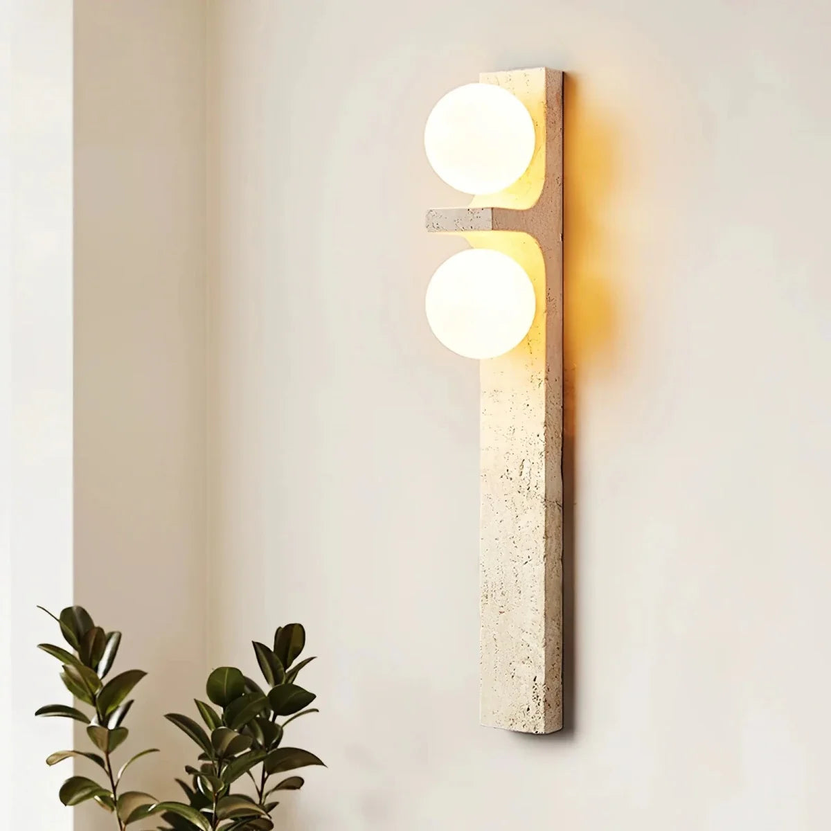 Long Natural Stone Wall Sconce — Wabi-Sabi Retro Style | STALACTITE™